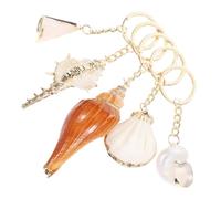LIFKOME Set 5 Portachiavi Conchiglia Naturale Ciondolo Spiaggia Oceano, Accessori Leggeri Per Borse, e Chiavi Auto, Decorazione Artigianale Per Amanti Del Mare