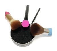 LIFKOME Set 7 Pezzi Spugna Pulizia Pennelli Make Up Box Plastico Nero per Pulizia Rapida e Asciugatura Efficiente, per Uso Femminile