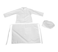 LIFKOME Set da Gioco da Chef per 120cm, Costume da Cuoco Grembiule Bianco a Manica Lunga e Cappello, Abbigliamento per Cucina, Cottura e Feste Scolastiche