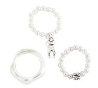 LIFKOME Set Di 3 Anelli Perline Di Perle Anelli Elastici Semplici E Fashion Accessori Per Dita Da Donna