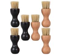 LIFKOME Spazzola per Scarpe 6 Pezzi Set in Legno e Setole di Cinghiale per Lucidatura e Pulizia di Scarpe Eleganti e Stivali, Applicatore di Lucido per Rimuovere Sporco e Ripristinare