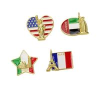 LIFKOME Spille Patriottiche Set da 4 in Lega Perno Robusto Accessori per Addobbi Matrimonio Unisex per Giacche e Maglioni Distintivi Bandiera Nazionale