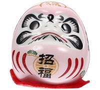 LIFKOME Statuetta in Ceramica Giapponese Fortuna Maneki Neko Rosa, Decorazione Tradizionale per Interni Auto e Casa, Bambola della Fortuna Compatta per Arredamento Ufficio e Spazi Piccoli