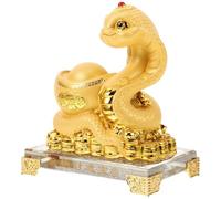LIFKOME Statuette Decorative In Ottone Dello Zodiaco Cinese Decorazione Per La Casa Stile Statuetta Fortuna Ricchezza Serpente Anno Lunare Mascotte Ornamento Grande Decorazione