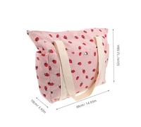 LIFKOME Strawberry Purse For Women in Corduroy With Side Pouch Elegant Single Shoulder Bag For Work Travel And Daily Use in Spring Summer