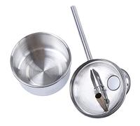 LIFKOME Strumenti Smalto Argilla Strumenti Ceramica attrezzo spruzzatore spruzzatori Vernice per Interni Domestici vasetto smalti in Ceramica Acciaio Inossidabile Argento