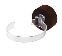 LIFKOME Supporto Orologio con Base in Legno Scuro e Anello Acrilico Nero Organizer Multifunzionale per Esposizione e Conservazione Orologi e Gioielli Salvaspazio Elegante per Comodini e