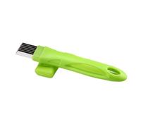 LIFKOME Taglierina Scalogno in Acciaio Resistente con Lame Multifunzione Affetta Verdure e Cipollotto Utensile da Cucina Sicuro con Manico Verde Antiscivolo per Uso Domestico