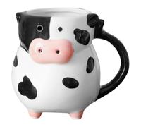 LIFKOME Tazza da Caffè in Ceramica a Forma di Mucca, Grande 20 Oz | Dipinta a Mano, Base Stabile Antiscivolo, per Bevande Calde, Cioccolata e Scrivania
