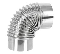 LIFKOME Tubo Flessibile Per Canna Fumaria Da Cucina Gomito in Acciaio Inox 7 Cm Per Scarico Stufa A Legna
