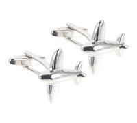 LIFKOME Uomini Cufflinks a Forma di Aereo in Rame Argento Superficie Liscia e Design Decorativo per Abiti Eleganti e Uso Quotidiano
