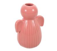 LIFKOME Vaso in Ceramica Statuetta d Angelo Vaso Rosa per Decorazioni Religiose Casa Angelo per Centrotavola di Nozze Fioriera da Tavolo Angioletto per Arredamento
