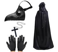 Lifreer Maschera da dottore della peste, maschera steampunk per Halloween, costume retrò in pelle con naso lungo, becco per uomo, donna, Halloween, cosplay, feste