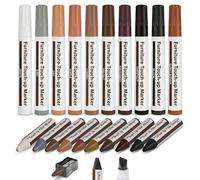 Lifreer - Pennarelli per mobili, 21 pezzi, per la riparazione di graffi per pavimenti, pennarelli per legno e bastoncini di cera con temperamatite per riparazione di funiture, graffi sul pavimento.