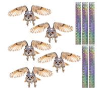Lifreer Spaventapasseri 5 pezzi di spaventapasseri falco falco gufo finto decorazione da appendere per tenere gli uccelli lontano dal patio giardino finestra veranda albero
