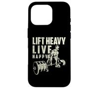 Lift Heavy Happy Live | Palestra con bilanciere | Sollevamento pesi Custodia per iPhone 16 Pro