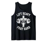 Lift Heavy Pray Hard Christian Workout Gym Apparel Men Canotta