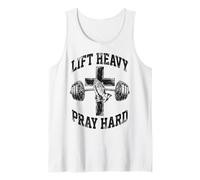 Lift Heavy Pray Hard Christian Workout Gym Apparel Men Canotta
