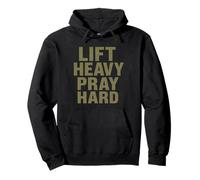 Lift Heavy Pray Hard - Faith Meets Fitness Felpa con Cappuccio