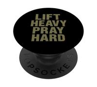 Lift Heavy Pray Hard - Faith Meets Fitness PopSockets PopGrip Adesivo