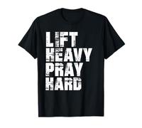 Lift Heavy Pray Hard, Gym Christian Gift for Christian Maglietta