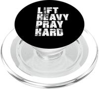 Lift Heavy Pray Hard, Gym Christian Gift for Christian PopSockets PopGrip per MagSafe