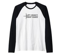 Lift Heavy Pray Hard Maglia con Maniche Raglan
