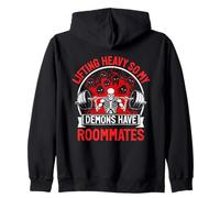 Lifting Heavy So My Demons Have Roommates Felpa con Cappuccio