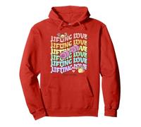 Lifting Love Groovy Style Design for Gym And Fitness Fans Felpa con Cappuccio