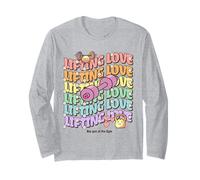 Lifting Love Groovy Style Design for Gym And Fitness Fans Maglia a Manica