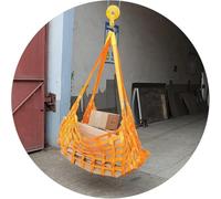 Lifting Net Straps- Strong Load 0.3-3.5Ton Handling Straps, Heavy Duty Polyester Bungee Net For Construction Rigging Moving Towing Safety(1x1m-load 1 ton)