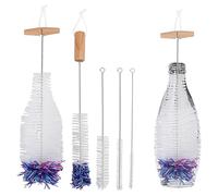 Lifuncren 5 Pezzi Scovolino per Bottiglie di Vetro, Spazzola per Bottiglie per SodaStream Bottiglie, Multiuso Senza Graffi Spazzola di Bottiglia per Baby Bottle, Bottiglie a Bocca Stretta (Bianco)