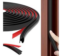 Lifuncren 6m Guarnizione Porta e Finestra Autoadesiva, Gomma Sigillatura di D-profilo per Porte e Finestre, Paraspifferi Guarnizioni Finestre Porte Legno per Prova di Vento, Insonorizzato (Nero)