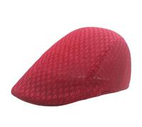 Lifup Berretto Piatto da Uomo Estivi in Rete, Piatto Baschi Traspirante Estiva, Berretto da Flat cap Newsboy cap Cappellino Rosso