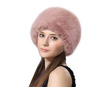 Lifup Donna Cappello Cosacco in Pelliccia Sintetica, Caldo Berretto in Stile Russo, Cappellini Invernali Rosa 3