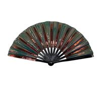 Lifup Grande Ventaglio Pieghevole con Glitter, Ventilatore a Mano Olografico per Festival Musicali, Matrimoni, Decorazione per Spettacoli Verde