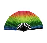 Lifup Grande Ventaglio Pieghevole Olografico Ventaglio Glitterato per La Festa in Discoteca Performance di Danza Accessori di Abbigliamento Multicolore 2