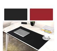 Lifup Sottomano da Scrivania in Similpelle Impermeabile, Tappetino per Mouse Antiscivolo per Ufficio e Casa Doppia faccia Nero Rosso 55x35cm