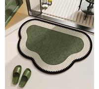 Lifup Tappeti Bagno in Microfibra, Tappeto Muschio per Camera, Spesso e Assorbente per Pavimento, Vasca, Doccia Verde 2 60 x 90 cm