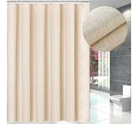 Lifup Tenda da Doccia, Tenda da Bagno Impermeabile con Ganci, Tenda Doccia in Tessuto Antimuffa Beige 1 200 x 240 cm