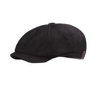 Lifup Uomo Baschi Scozzesi a 8 Spicchi Coppola Cotone Lino Cappello da Guida Nero