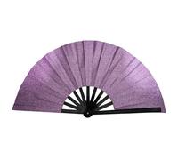 Lifup Ventaglio Grande con Glitter, Ventilatore a Mano Pieghevole per Festival Musicali, Matrimoni, Decorazione per Spettacoli Viola