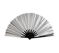 Lifup Ventilatore a Mano Olografico, Grande Ventaglio Pieghevole con Glitter per Festival Musicali, Matrimoni, Decorazione per Spettacoli Argento