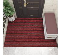 Lifup Zerbino per Ingresso di Casa e Esterno, Tappeto Antiscivolo e Lavabile, Tappetini Trappole Sporco per Esterno, Interno, Cucina, Giardino, Cortile Rosso Strisce 80x100cm