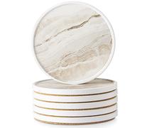 LIFVER Sottobicchieri per Tavolo da Caffè, Sottobicchieri per Bevande Assorbenti, Sottobicchieri, Regalo per Casa Nuova, Decorazione per la Casa, Set di 6, Set di Sottobicchieri in Stile Agricolo con