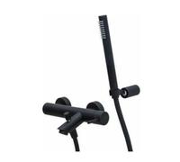 LIG023NO Miscelatore esterno vasca con supporto a muro nero opaco Light PAFFONI