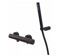 LIG168DNO Miscelatore esterno doccia c/ supporto a muro nero opaco Light PAFFONI