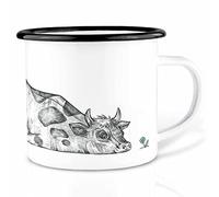 Ligarti Tazza smaltata (leggera e robusta), da campeggio, rifinita a mano in Germania, per bambini, tazza da caffè, tazza smaltata, animali alimentari (Rita, 300 ml)