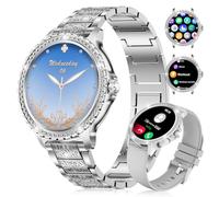 LIGE 1.32" HD Orologio da donna con chiamata Bluetooth, Smartwatch con funzione femminile/120+ modalità sportive/frequenza cardiaca/sonno/ciclo mestruale/contapassi calorie per Android iOS Argento