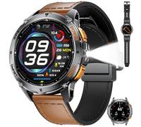 LIGE GPS Smartwatch Uomo, 1.43" AMOLED Militare Orologio Smart Watch con Chiamate Bluetooth/Torcia LED/Bussola/120+ Modalità Sportive per iOS Android, Monitoraggio Sonno/530mAh Batteria, Marrone